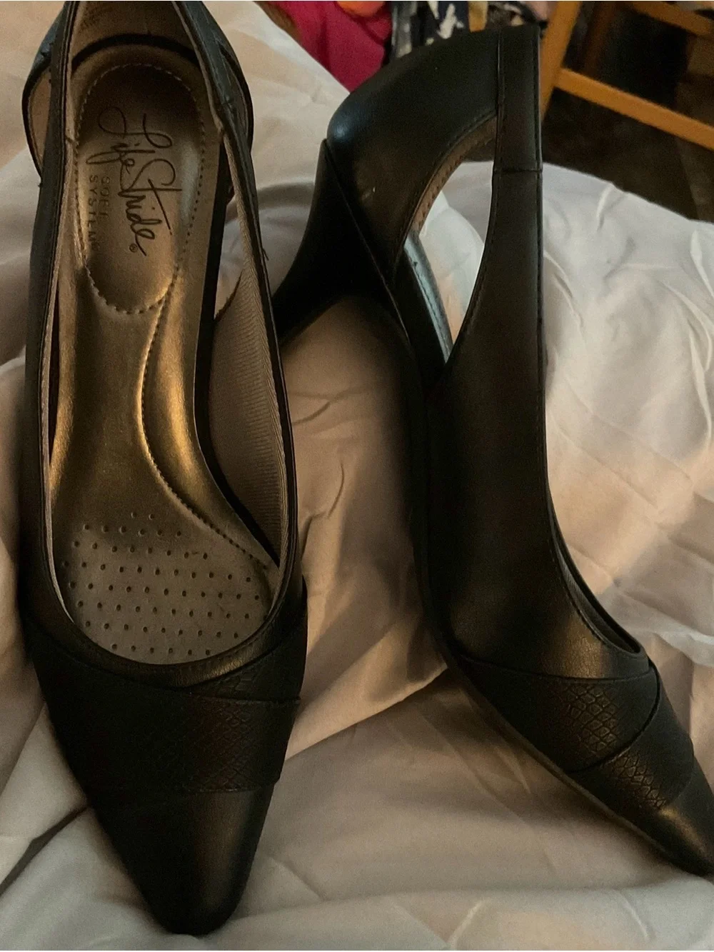 LifeStride Black Slingback Heels Comfort Soft System Pumps 3” Heel, Size 7M NWOT - Picture 6 of 8